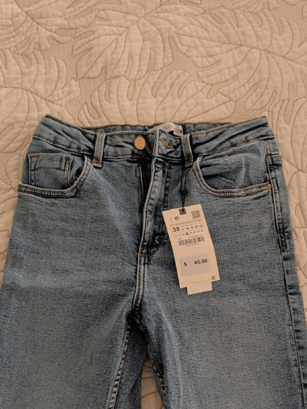 Light Blue Zara Women's Straight-Leg Jeans
